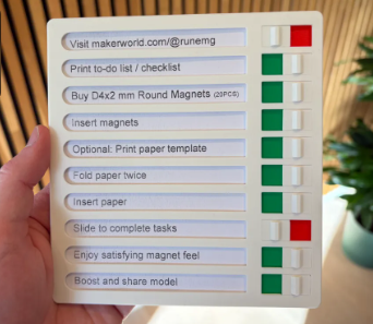 Quadro de Lista de Tarefas com Interruptores de Checklist