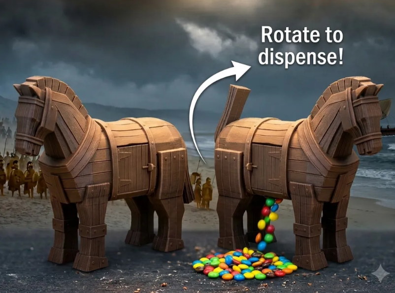 Cavalo de Troia-Dispensador de Doces
